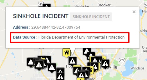 Sinkhole data source display