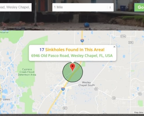 search for sinkholes in the area