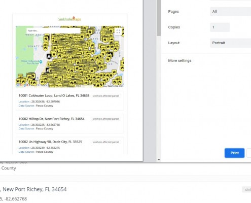 print map feature