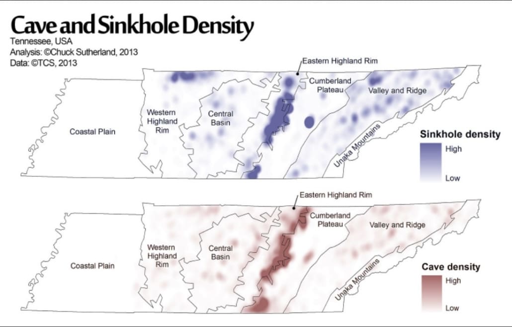 cave and sinkhole density
