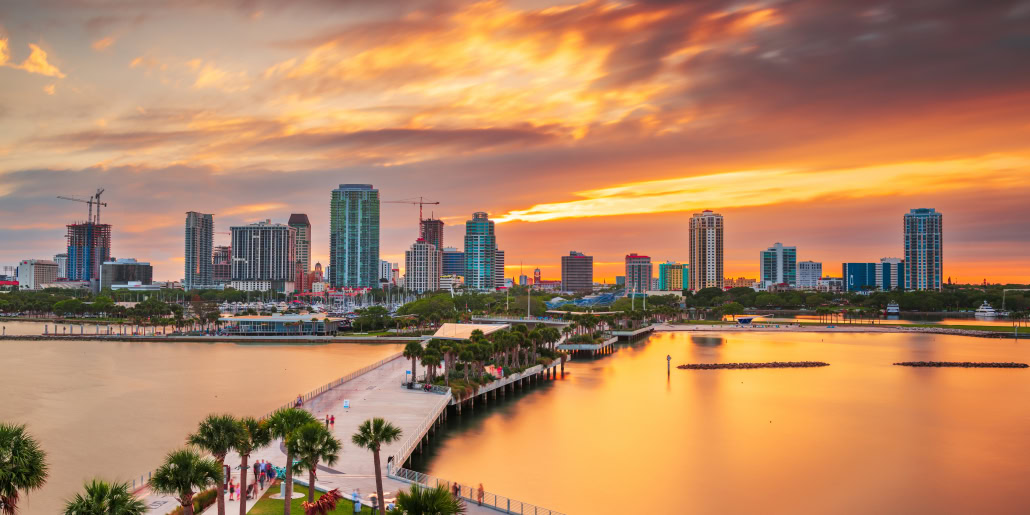 St.,Pete,,Florida,,Usa,Downtown,City,Skyline,On,The,Bay
